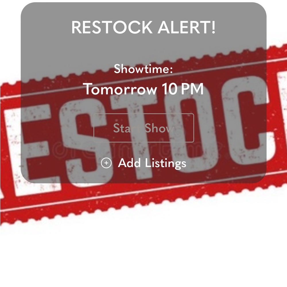 Restock tonight!
